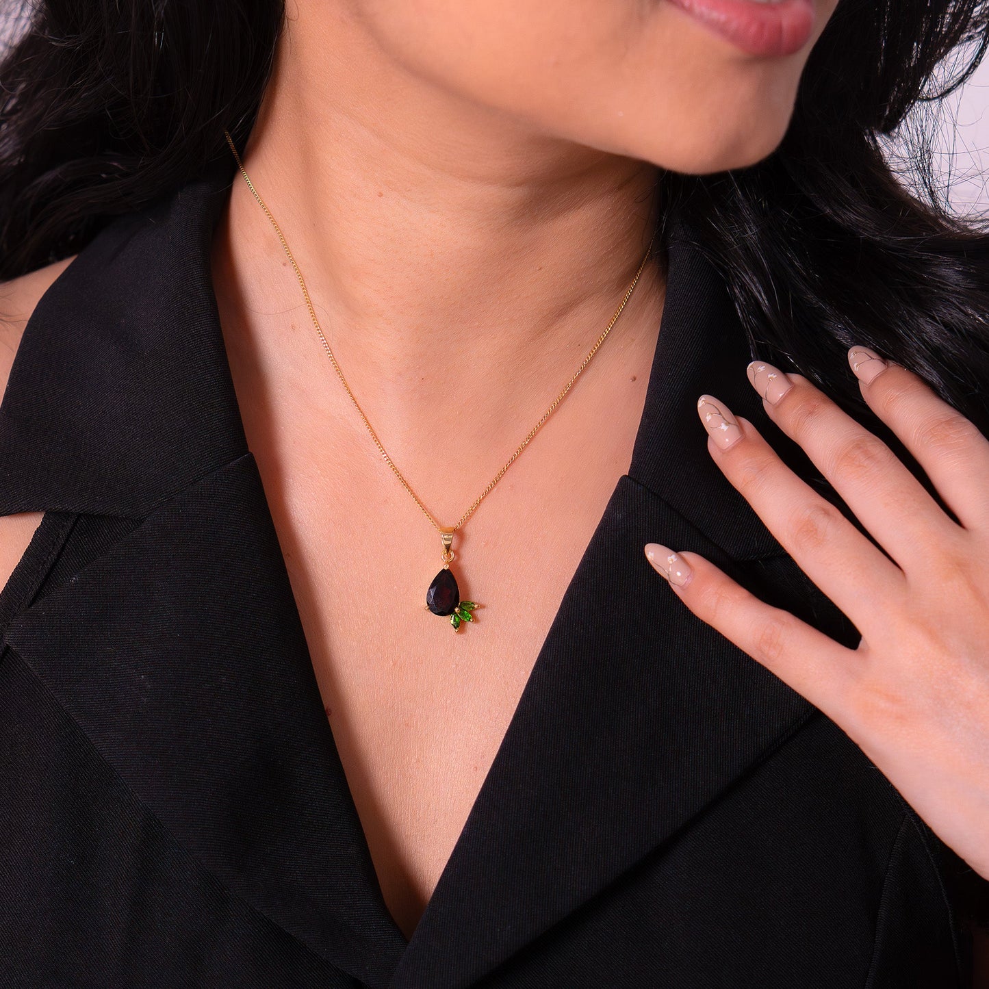 Garnet, Chromium Diopside Maddison Necklace - CLJ925