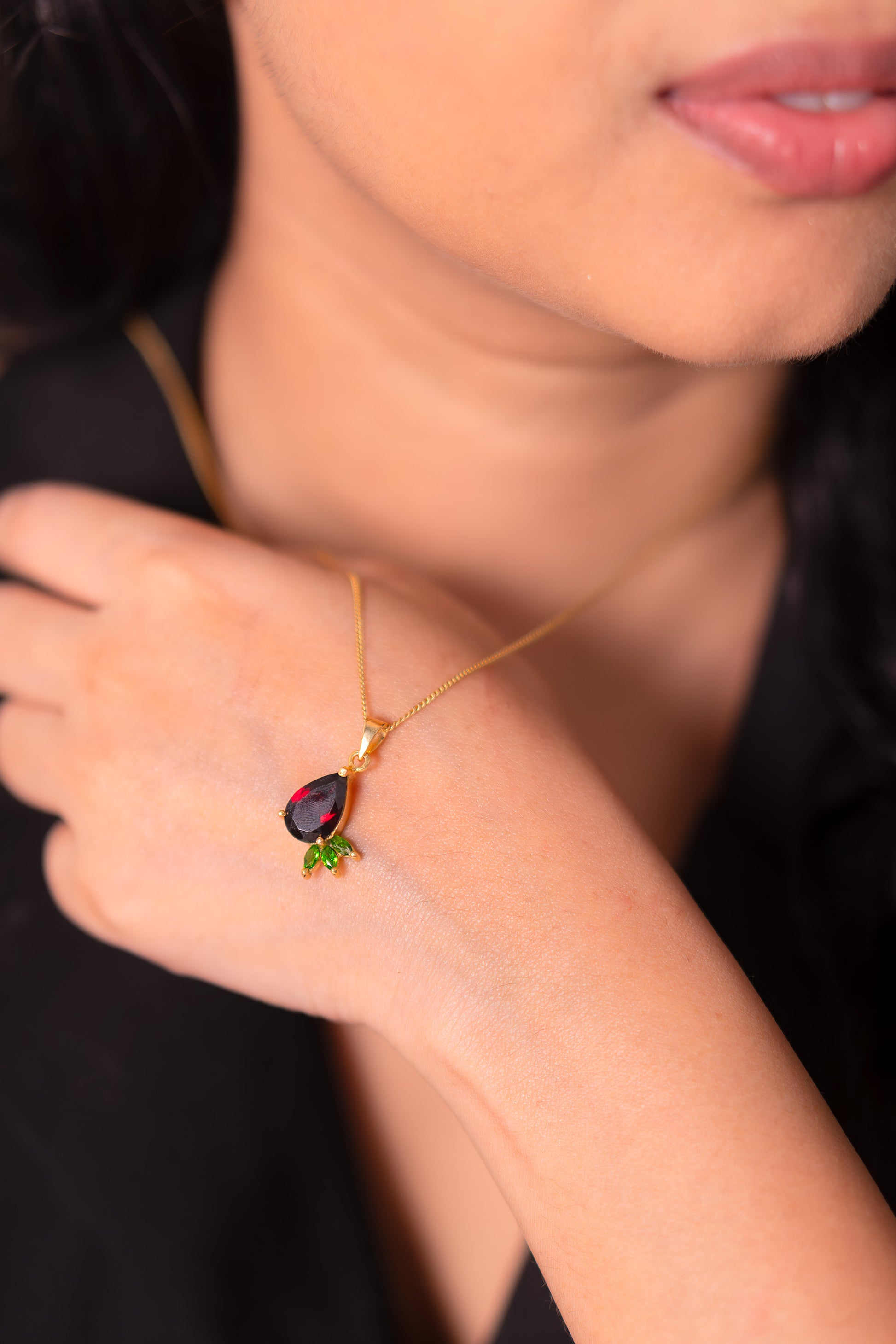 Garnet, Chromium Diopside Maddison Necklace - CLJ925