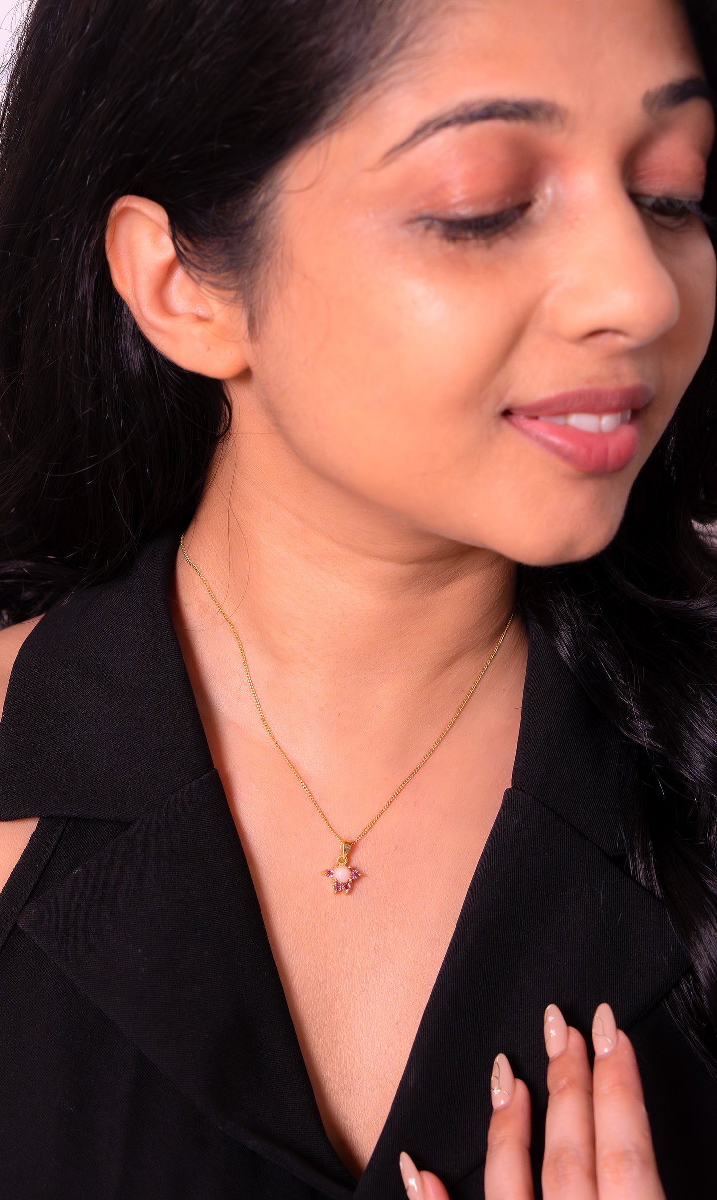 Pink Opal, Pink Tourmaline Maisie Necklace - CLJ926