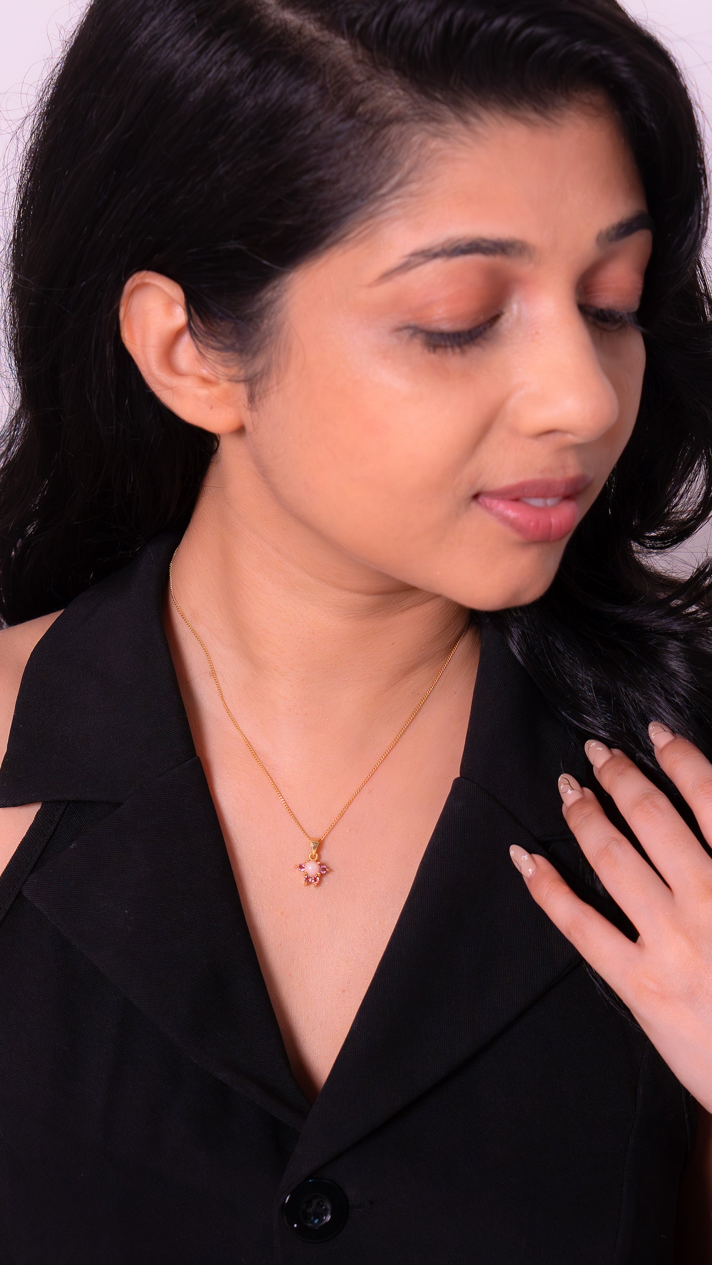 Pink Opal, Pink Tourmaline Maisie Necklace - CLJ926