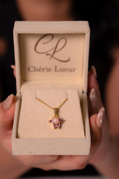 Pink Opal, Pink Tourmaline Maisie Necklace - CLJ926
