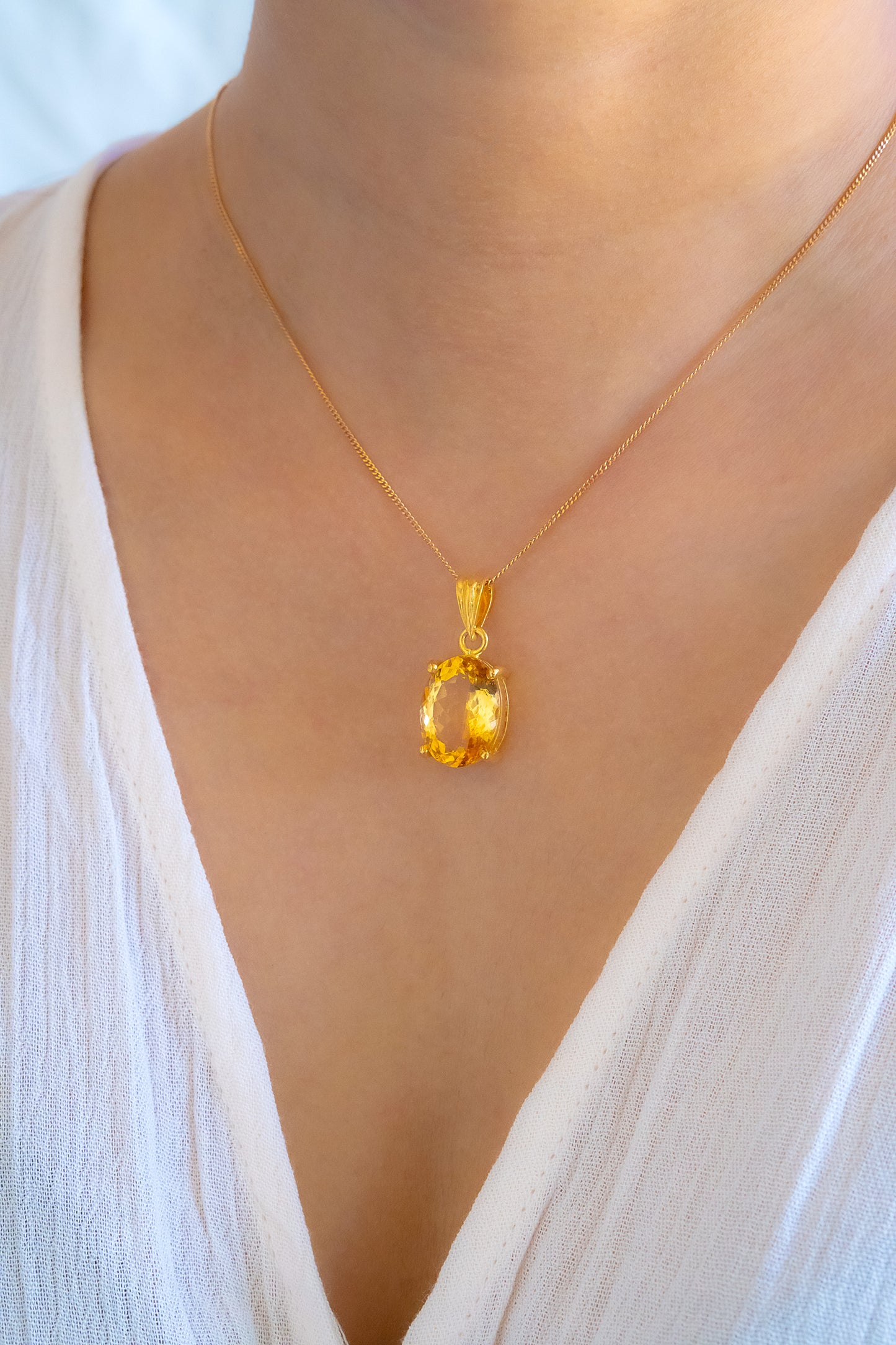 Citrine Chloe Necklace - CLJ560