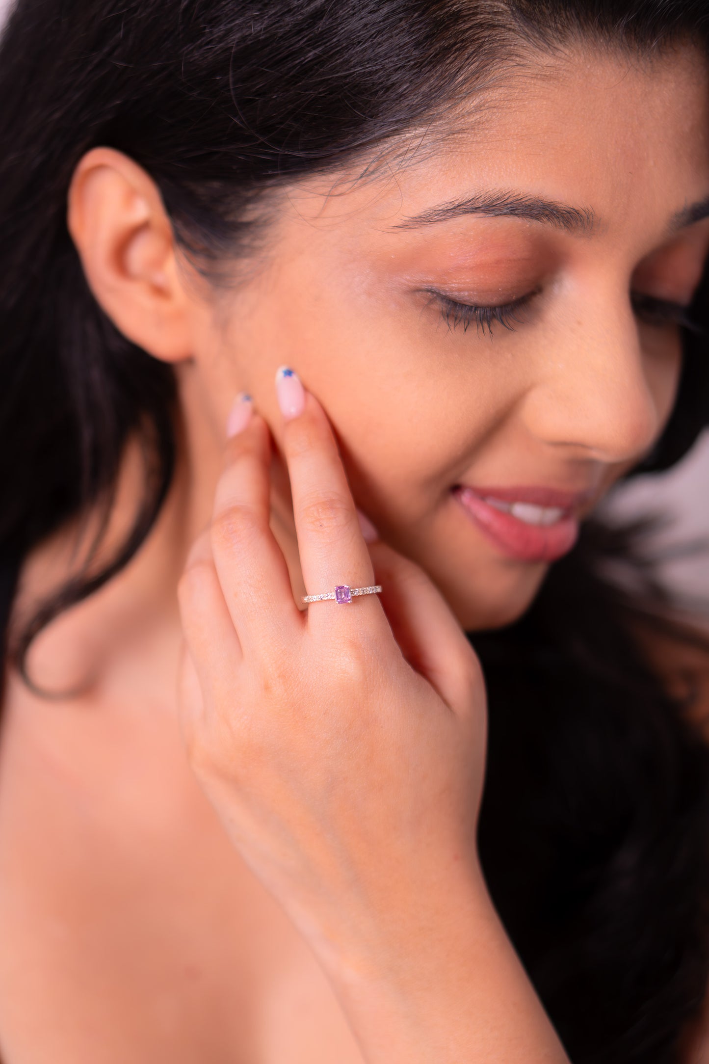 Lavender Sapphire, White Sapphire Eloise Ring -CLJ931