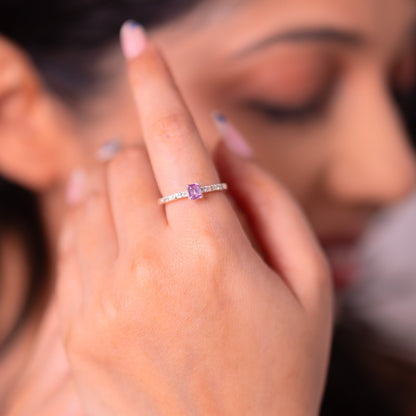 Lavender Sapphire, White Sapphire Eloise Ring -CLJ931