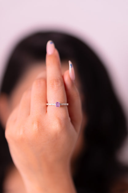 Lavender Sapphire, White Sapphire Eloise Ring -CLJ931