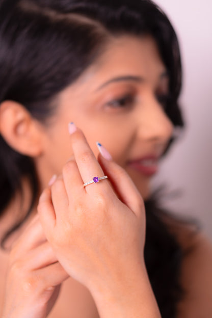 Pink Sapphire, White Sapphire Anna Ring - CLJ930