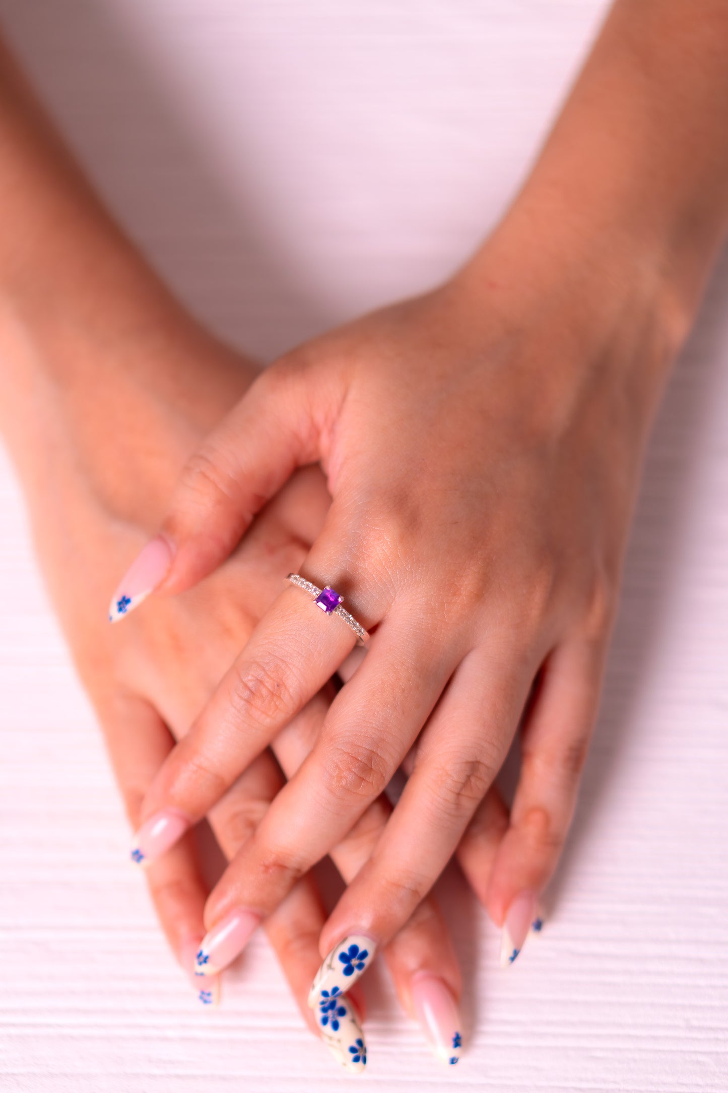 Pink Sapphire, White Sapphire Anna Ring - CLJ930