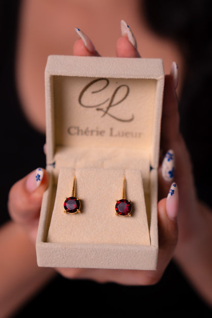 Garnet Mabel Earrings - CLJ928G