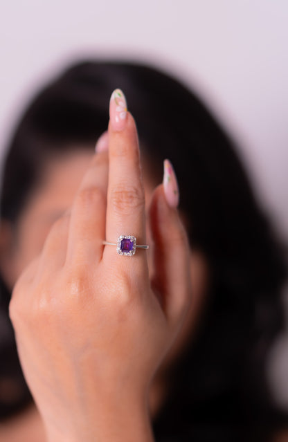 Purple Sapphire, White Sapphire Orelia Ring - CLJ892