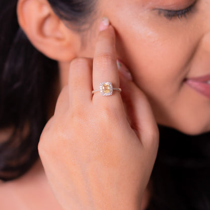 Yellow Sapphire, White Sapphire Orelia Ring - CLJ891
