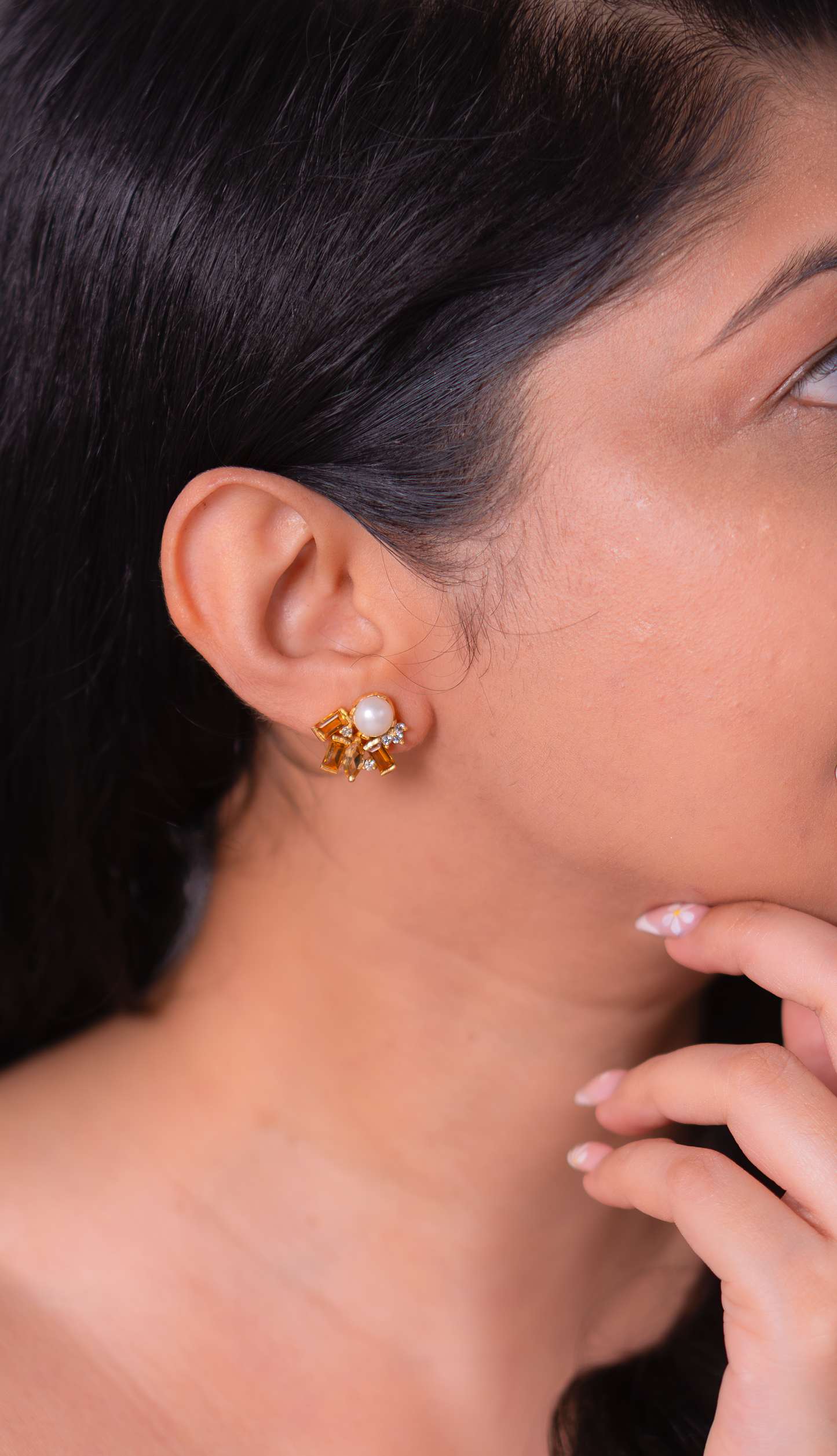 Citrine & Cultured Pearl Moana Earrings - CLJ633C