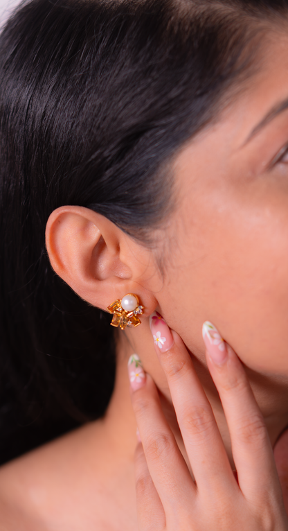 Citrine & Cultured Pearl Moana Earrings - CLJ633C