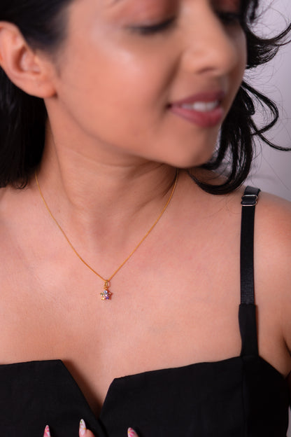 White Topaz, Pink Tourmaline, Blue Topaz, Amethyst, Citrine, Peridot Carina Necklace - CLJ935