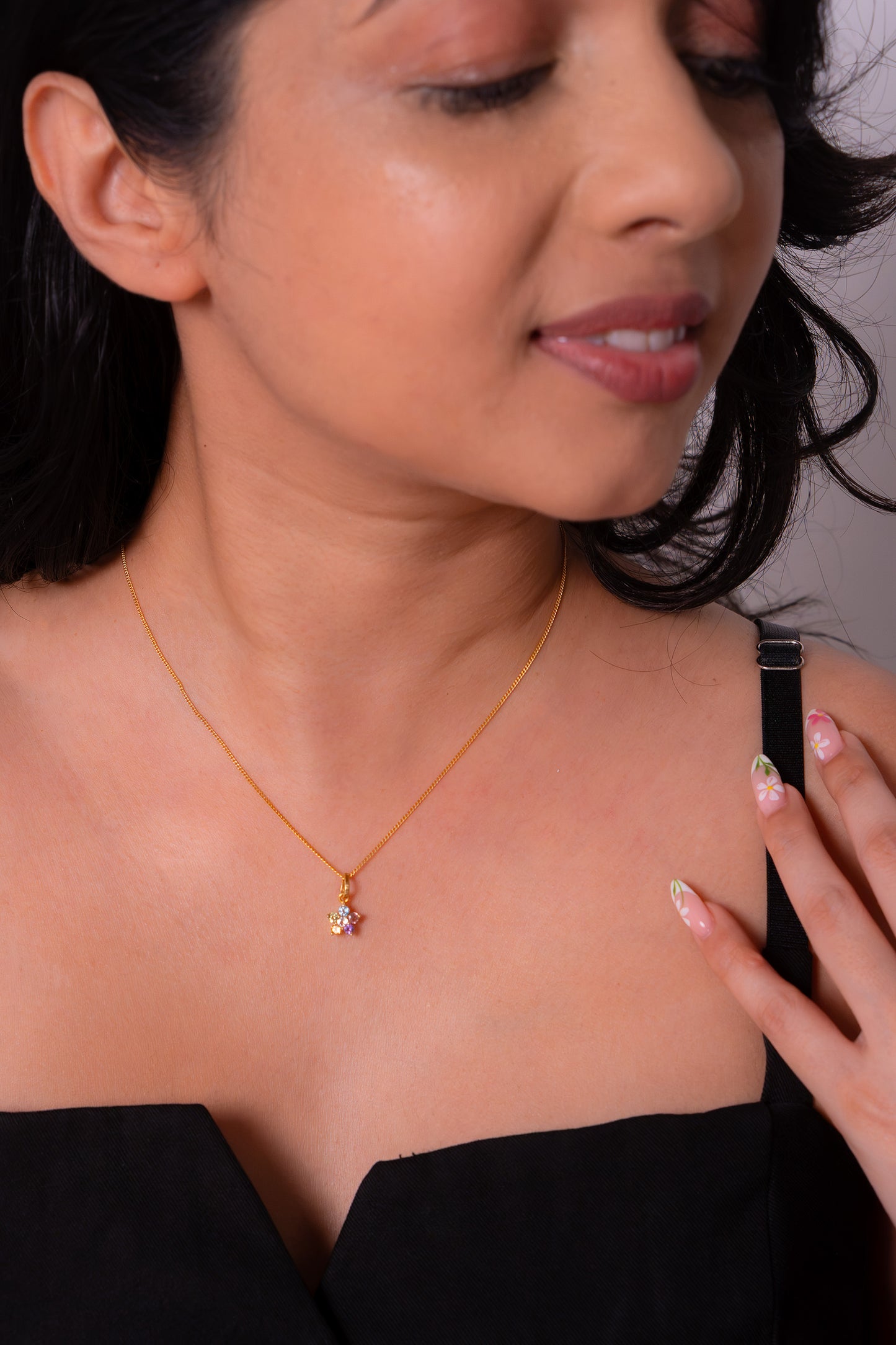 White Topaz, Pink Tourmaline, Blue Topaz, Amethyst, Citrine, Peridot Carina Necklace - CLJ935