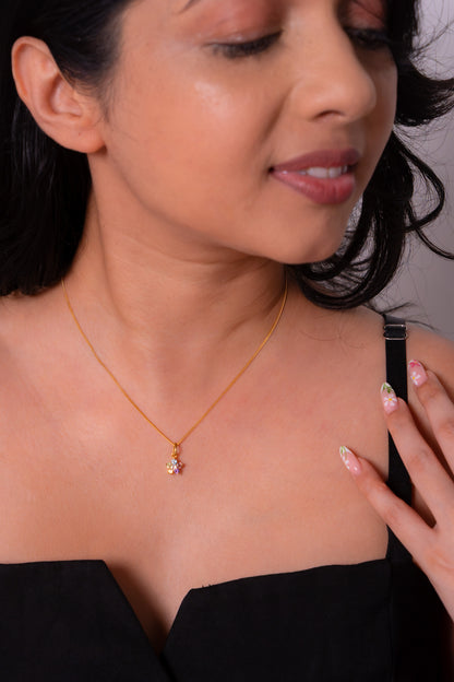 White Topaz, Pink Tourmaline, Blue Topaz, Amethyst, Citrine, Peridot Carina Necklace - CLJ935