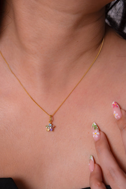 White Topaz, Pink Tourmaline, Blue Topaz, Amethyst, Citrine, Peridot Carina Necklace - CLJ935