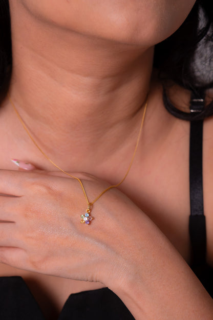 White Topaz, Pink Tourmaline, Blue Topaz, Amethyst, Citrine, Peridot Carina Necklace - CLJ935