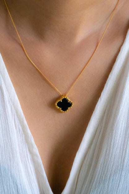 Black Onyx Leora Necklace - CLJ566B