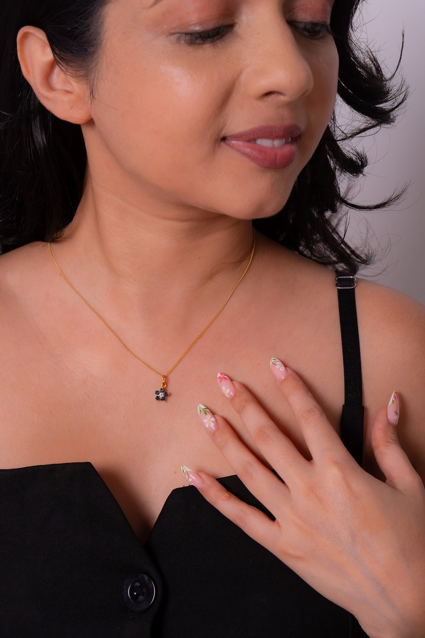 London Blue Topaz & White Topaz Abigail Necklace - CLJ887