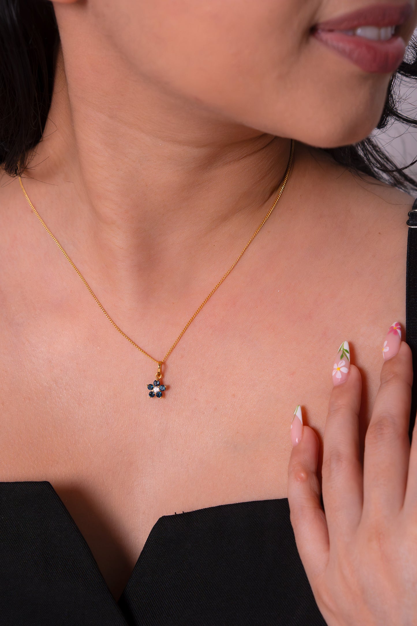 London Blue Topaz & White Topaz Abigail Necklace - CLJ887