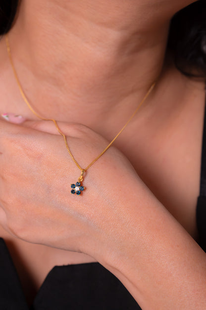 London Blue Topaz & White Topaz Abigail Necklace - CLJ887