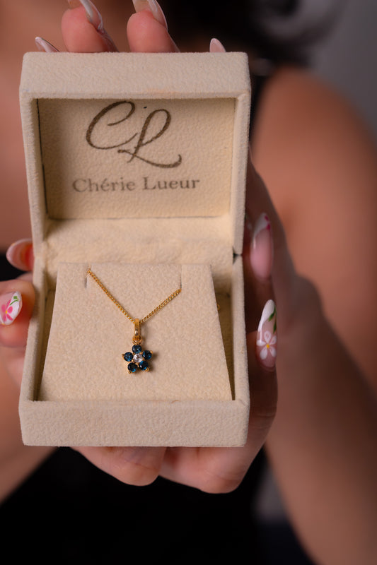 London Blue Topaz & White Topaz Abigail Necklace - CLJ887