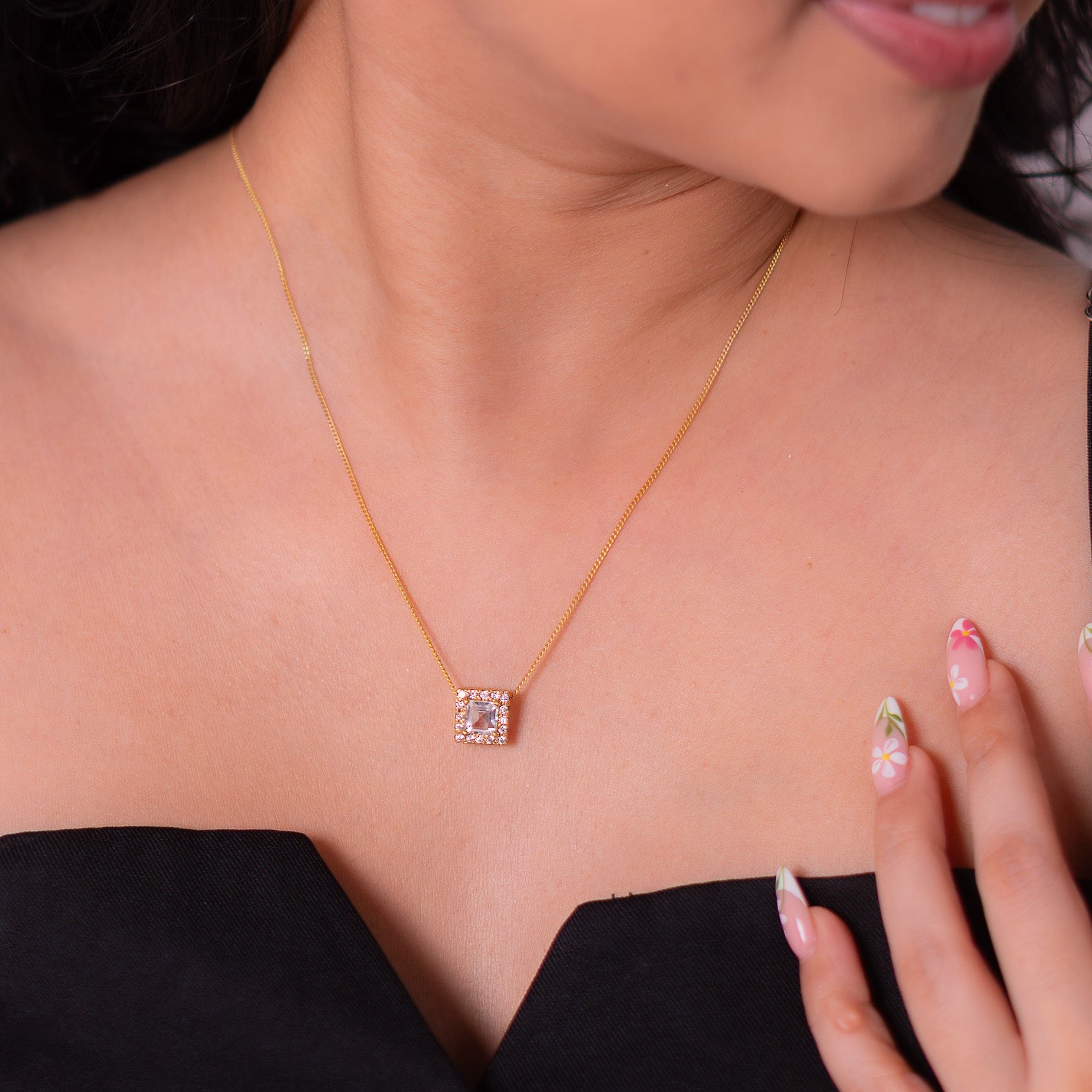 White Topaz Frost Necklace - CLJ328