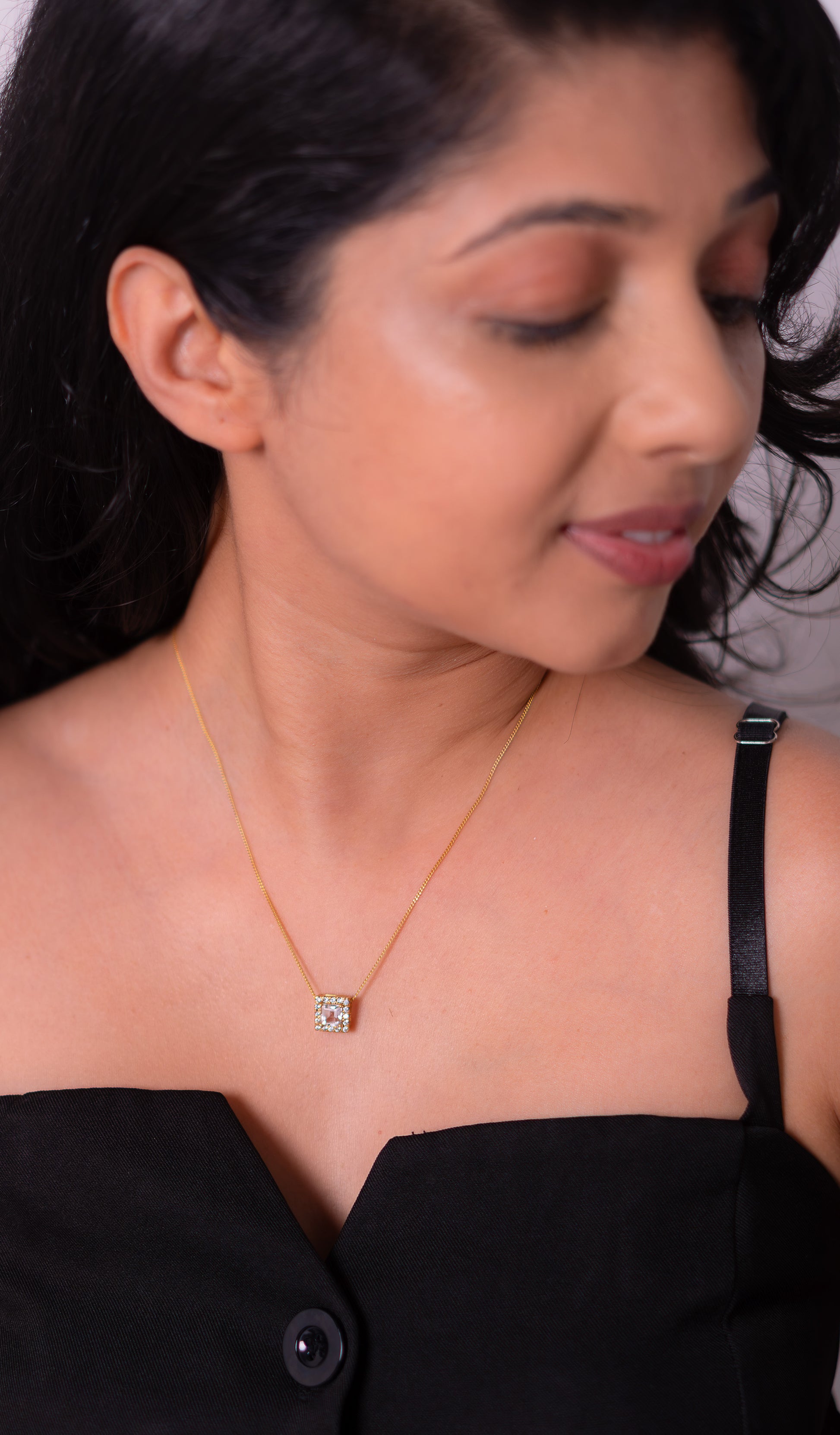 White Topaz Frost Necklace - CLJ328