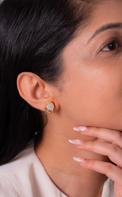 Moonstone, Peridot, Blue Topaz, Pink Tourmaline Lana Earrings - CLJ902E