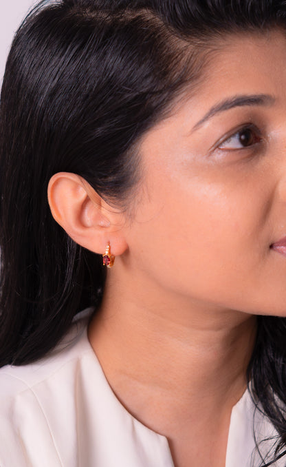Garnet Soraya Hoop Earrings - CLJ568G