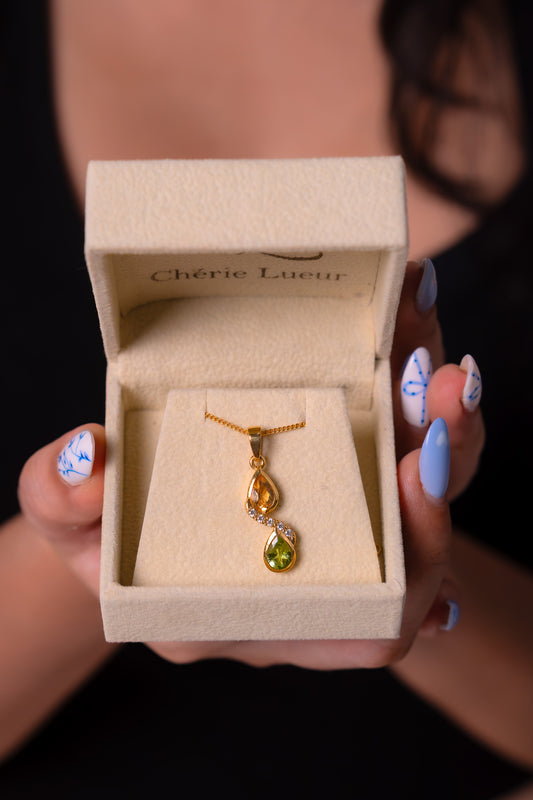 Peridot & Citrine Aanya Necklace - CLJ944