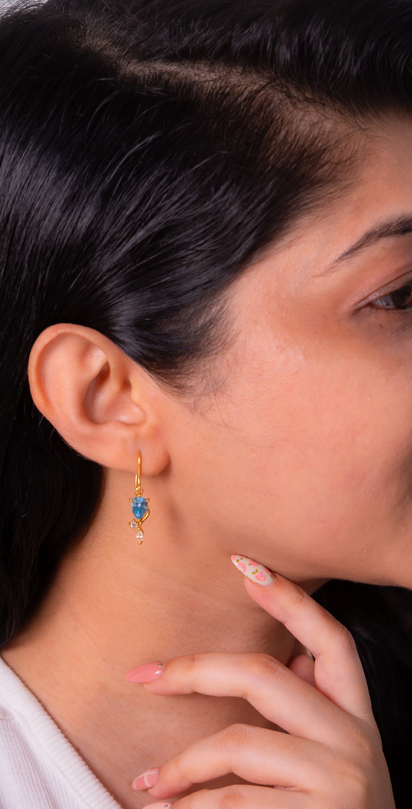 Blue Topaz & White Sapphire Gwendolyn Earrings - CLJ953