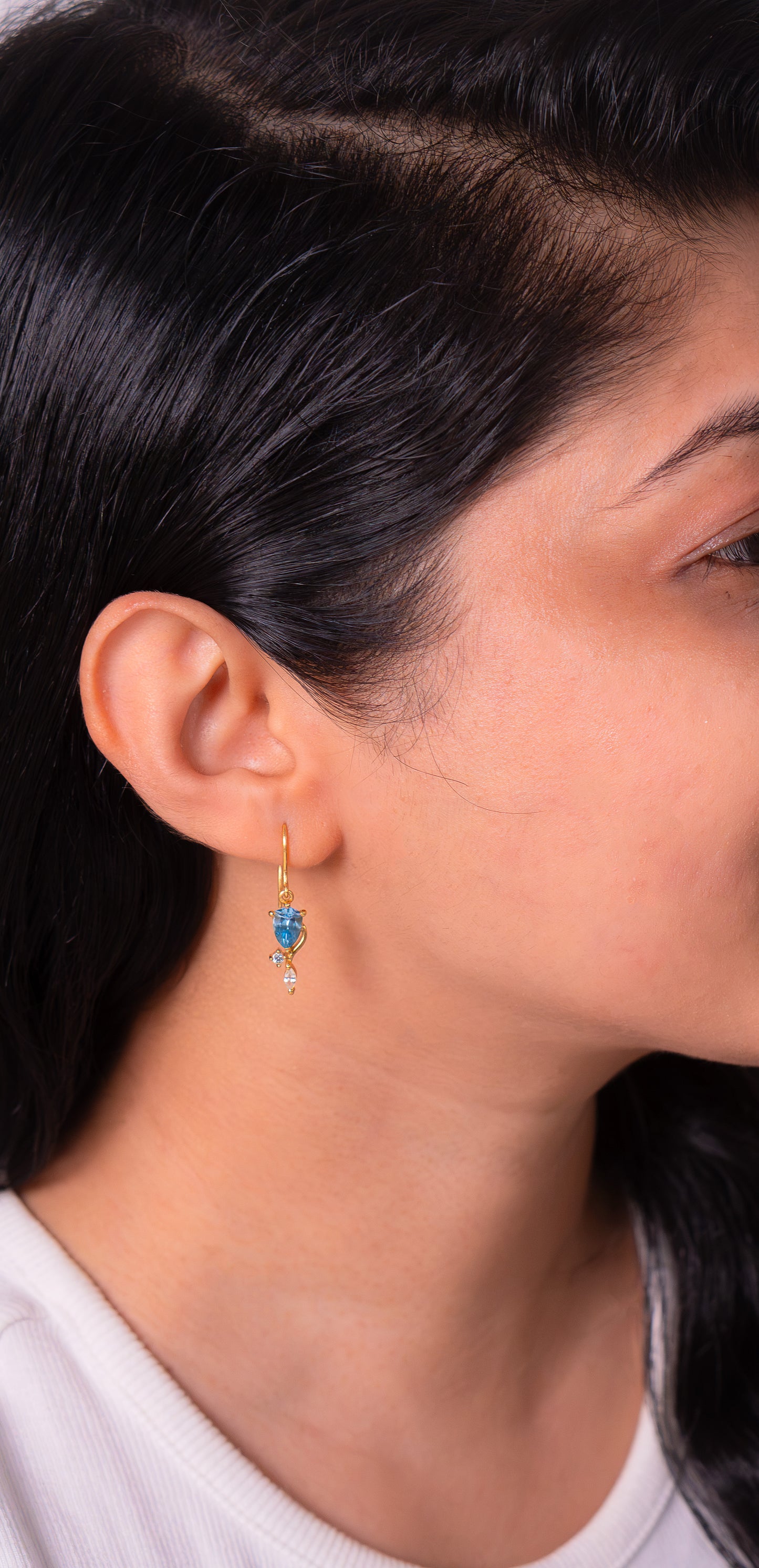 Blue Topaz & White Sapphire Gwendolyn Earrings - CLJ953