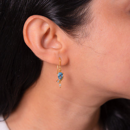 Blue Topaz & White Sapphire Gwendolyn Earrings - CLJ953