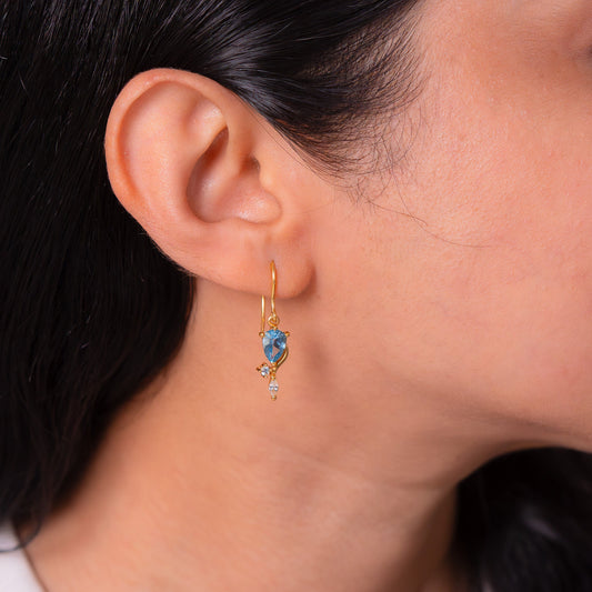 Blue Topaz & White Sapphire Gwendolyn Earrings - CLJ953