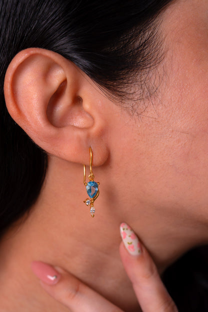 Blue Topaz & White Sapphire Gwendolyn Earrings - CLJ953