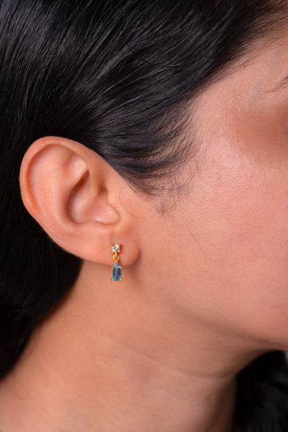 Blue Topaz & White Sapphire Brielle Earrings - CLJ954