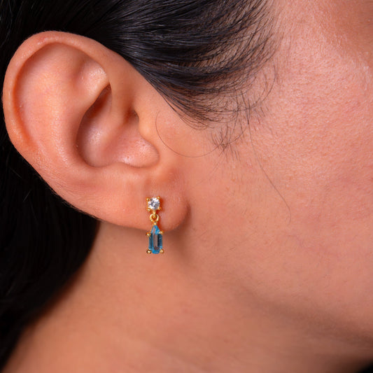 Blue Topaz & White Sapphire Brielle Earrings - CLJ954