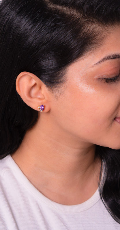 Amethyst, White Sapphire Kaliyah Earrings - CLJ952