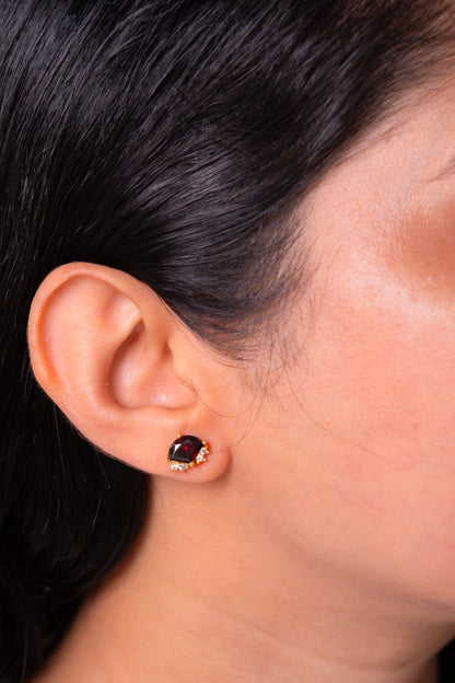 Garnet & White Sapphire Anastasia Earrings - CLJ955