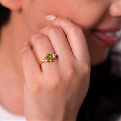 Peridot, White Sapphire Karina Ring - CLJ951