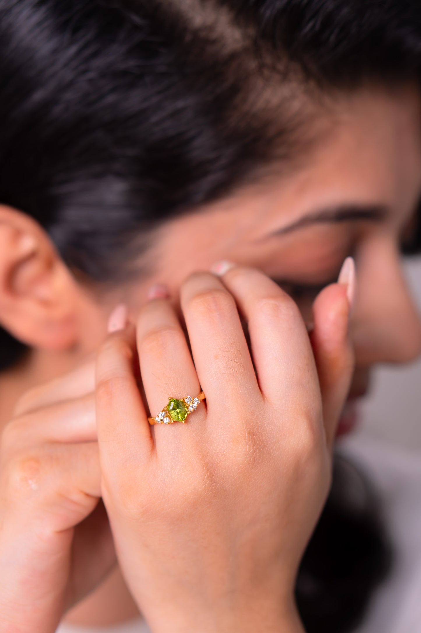 Peridot, White Sapphire Karina Ring - CLJ951