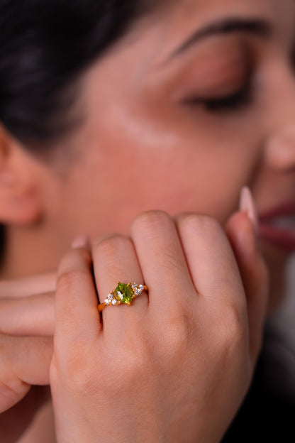 Peridot, White Sapphire Karina Ring - CLJ951