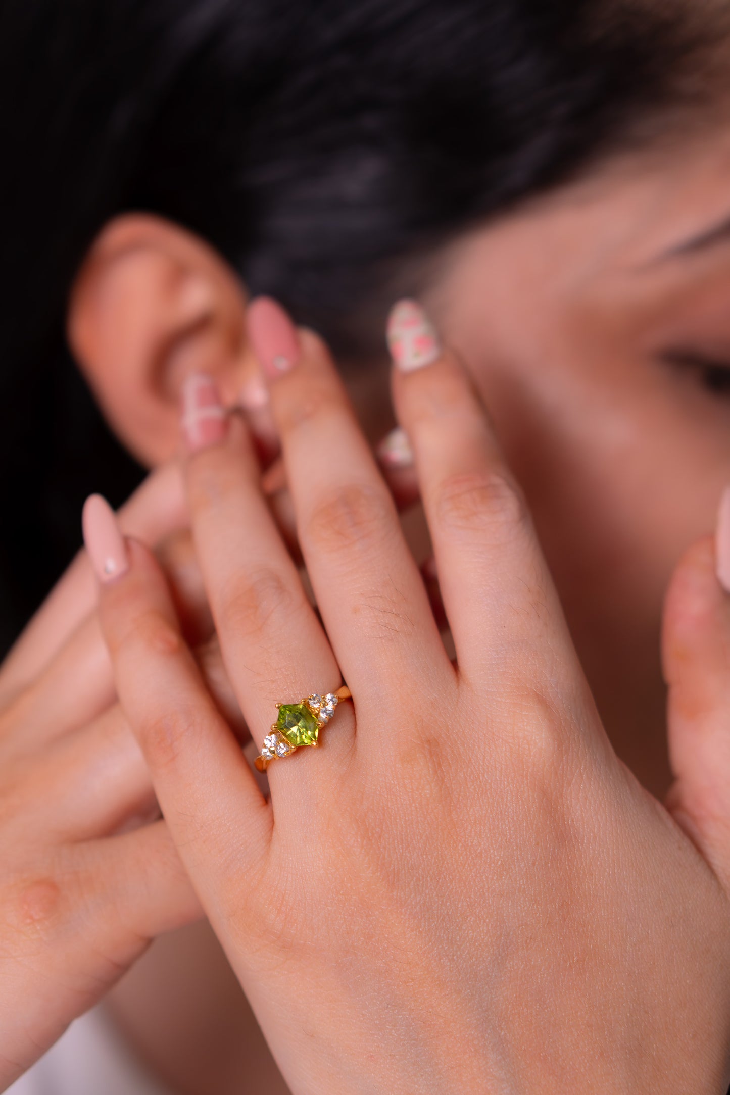 Peridot, White Sapphire Karina Ring - CLJ951