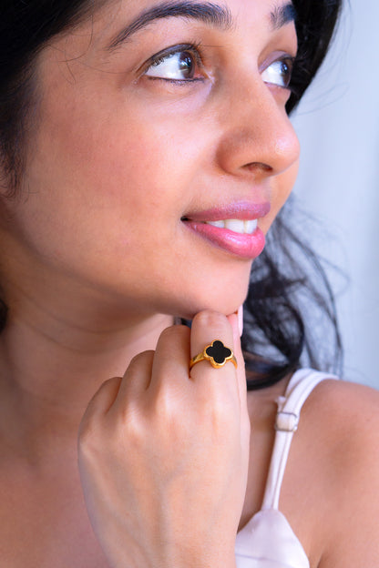 Black Onyx Zelia Ring - CLJ592BR