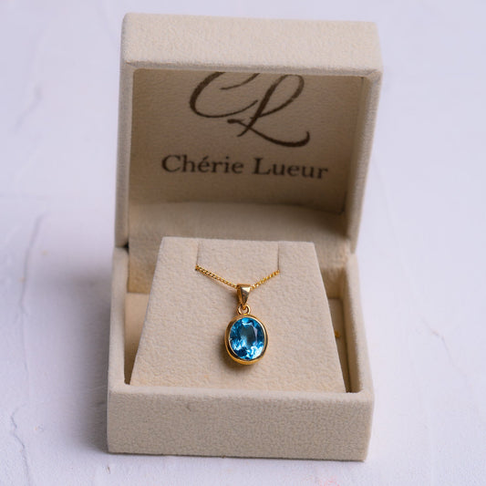Blue Topaz Meera Necklace - CLJ370