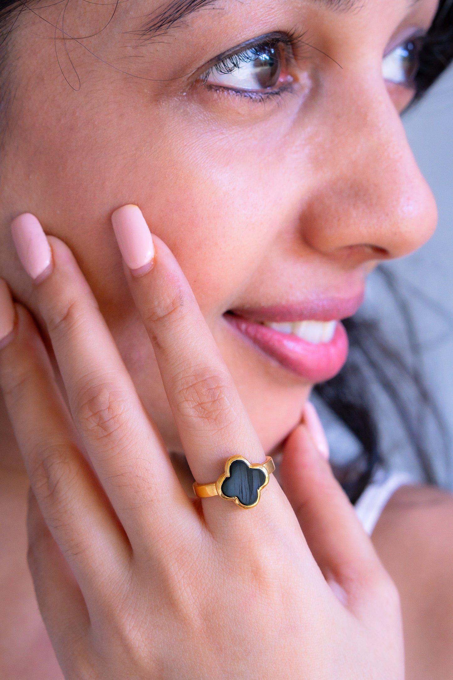 Black Onyx Zelia Ring - CLJ592BR