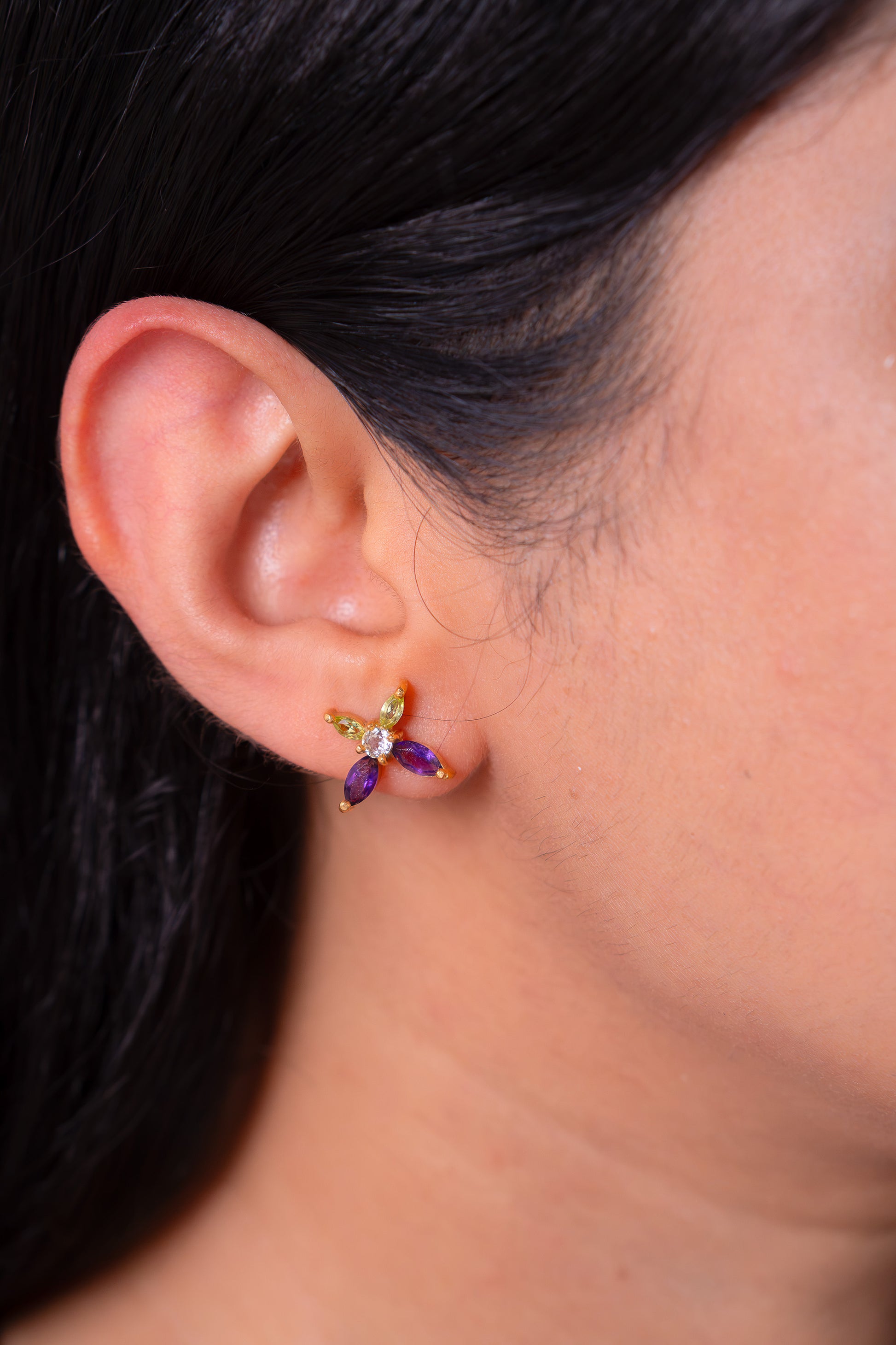 Amethyst, Peridot, White Topaz Avelle Earrings - CLJ961
