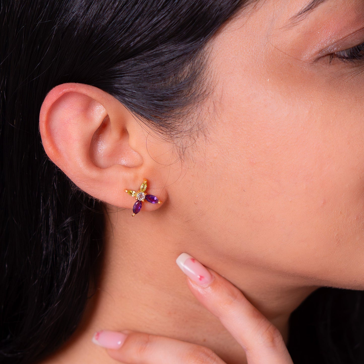 Amethyst, Peridot, White Topaz Avelle Earrings - CLJ961