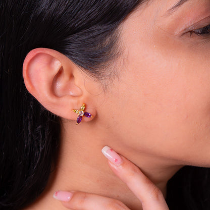 Amethyst, Peridot, White Topaz Avelle Earrings - CLJ961